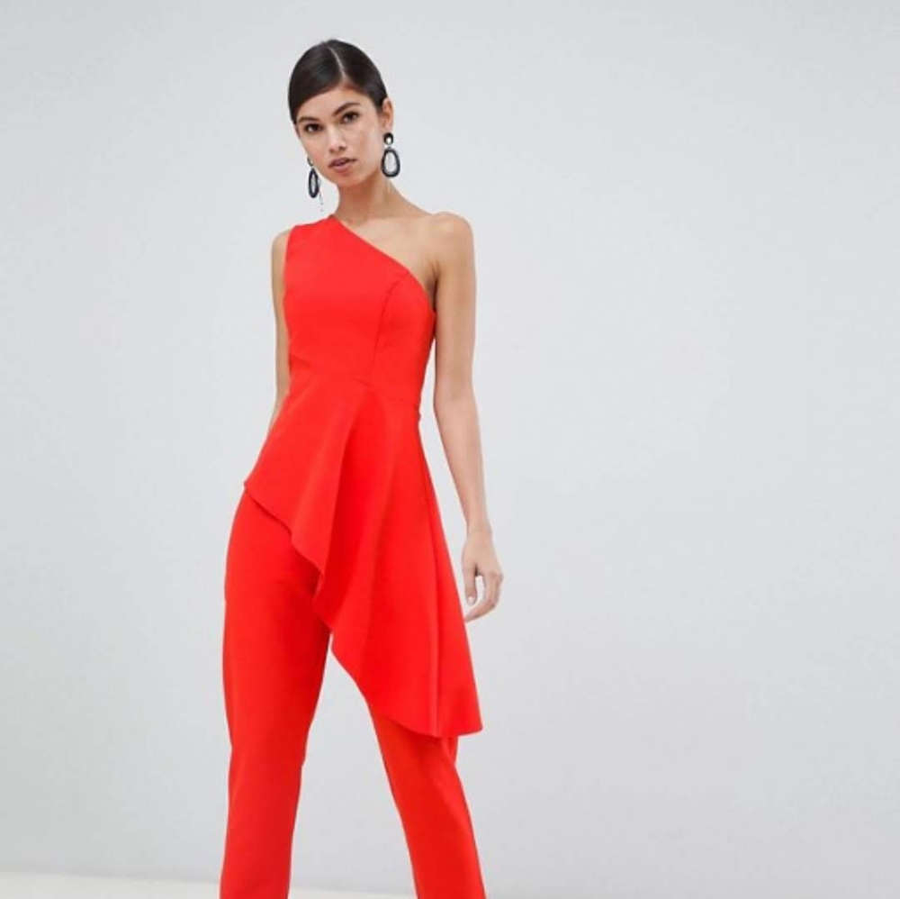 Asymmetrical Peplum Top w/ One Shoulder-0/XS